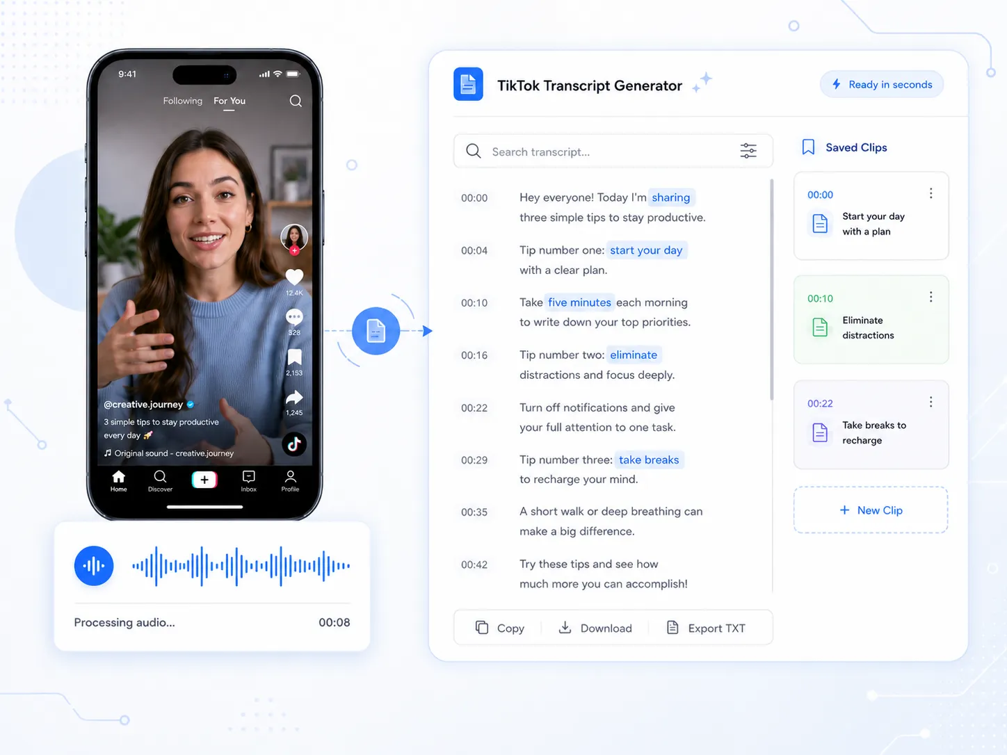 Free TikTok Transcript Generator: Make Videos Searchable