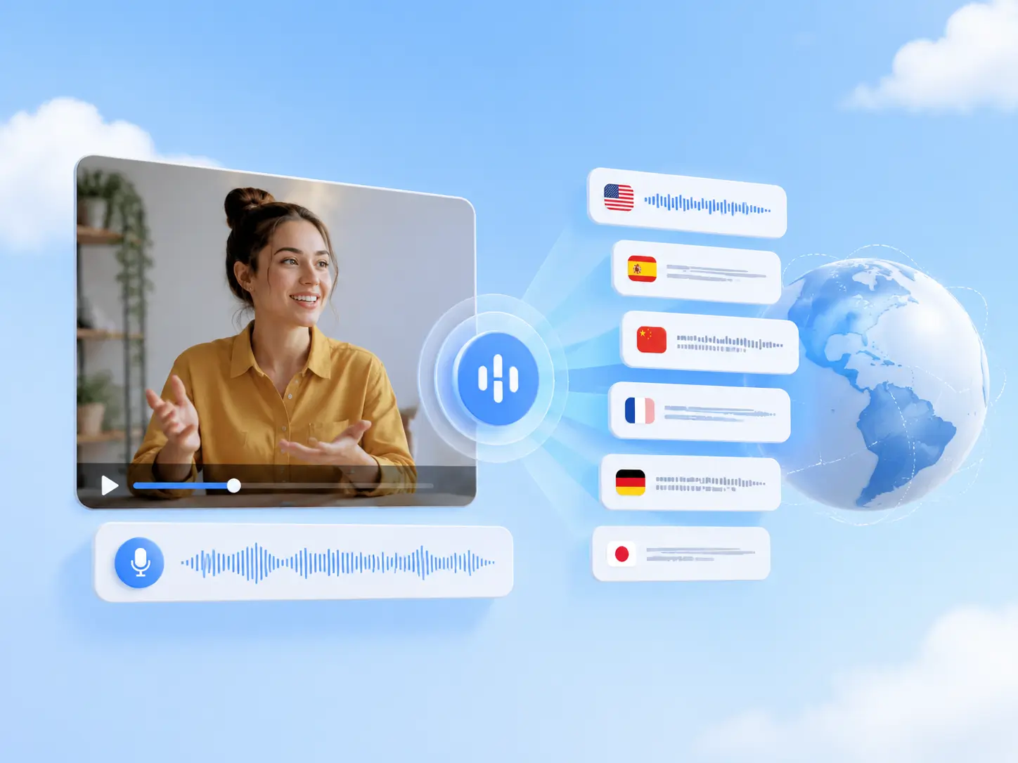 One-click Transcription And Translation of Multilingual Videos