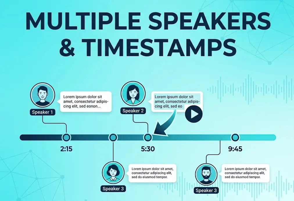 Speaker identification and timestamps