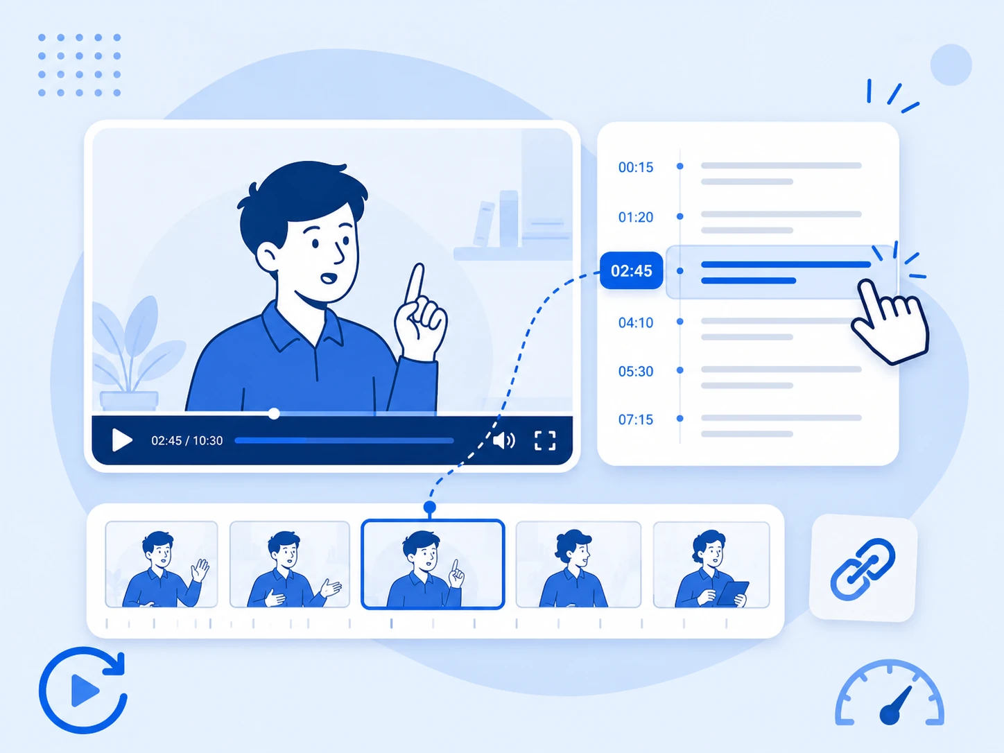 Watch Specific Video Segments by Clicking Timestamped Text